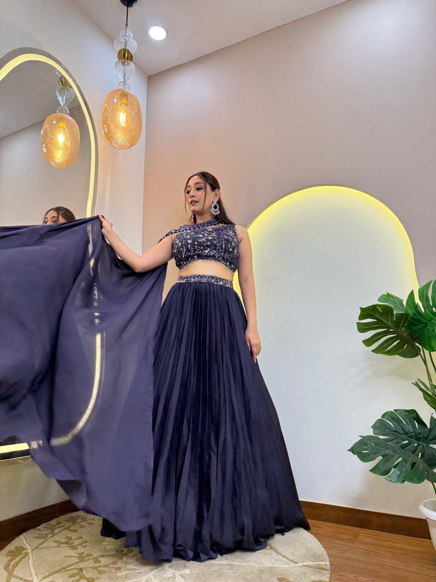 "ZUBAIDA " CROP TOP SKIRT