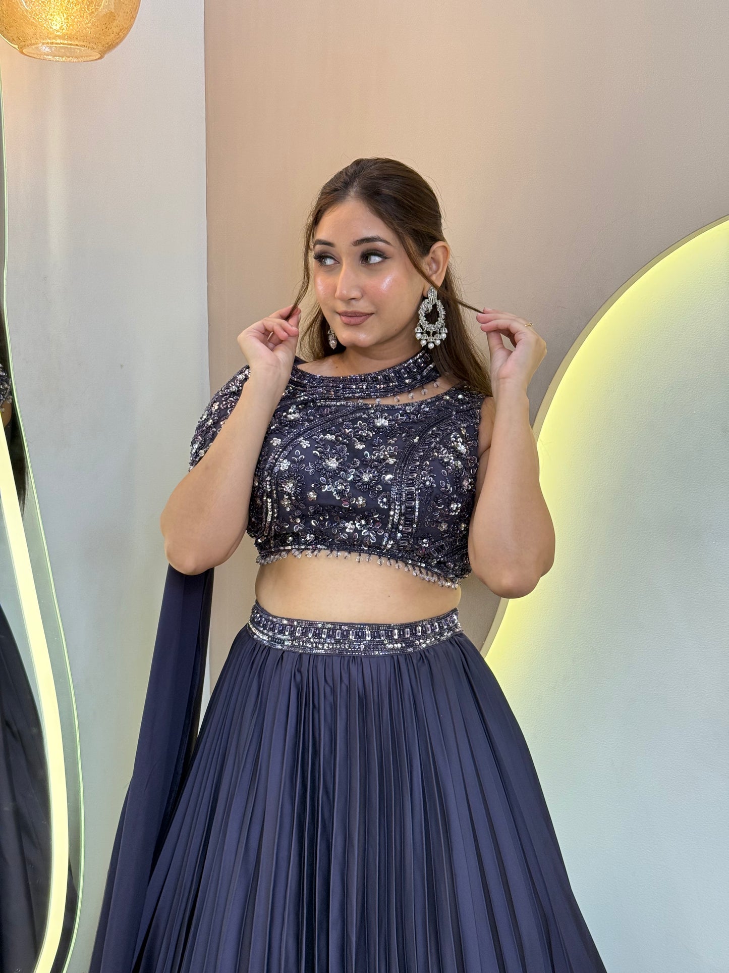 "ZUBAIDA " CROP TOP SKIRT