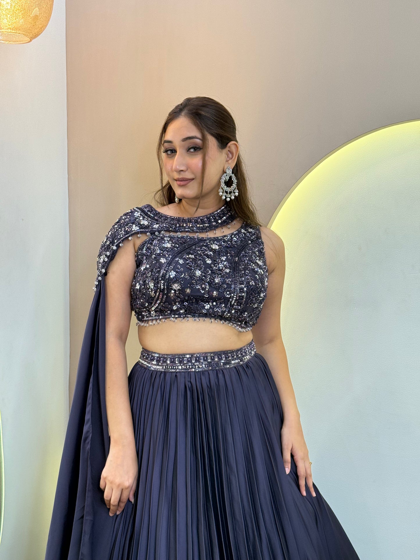 "ZUBAIDA " CROP TOP SKIRT