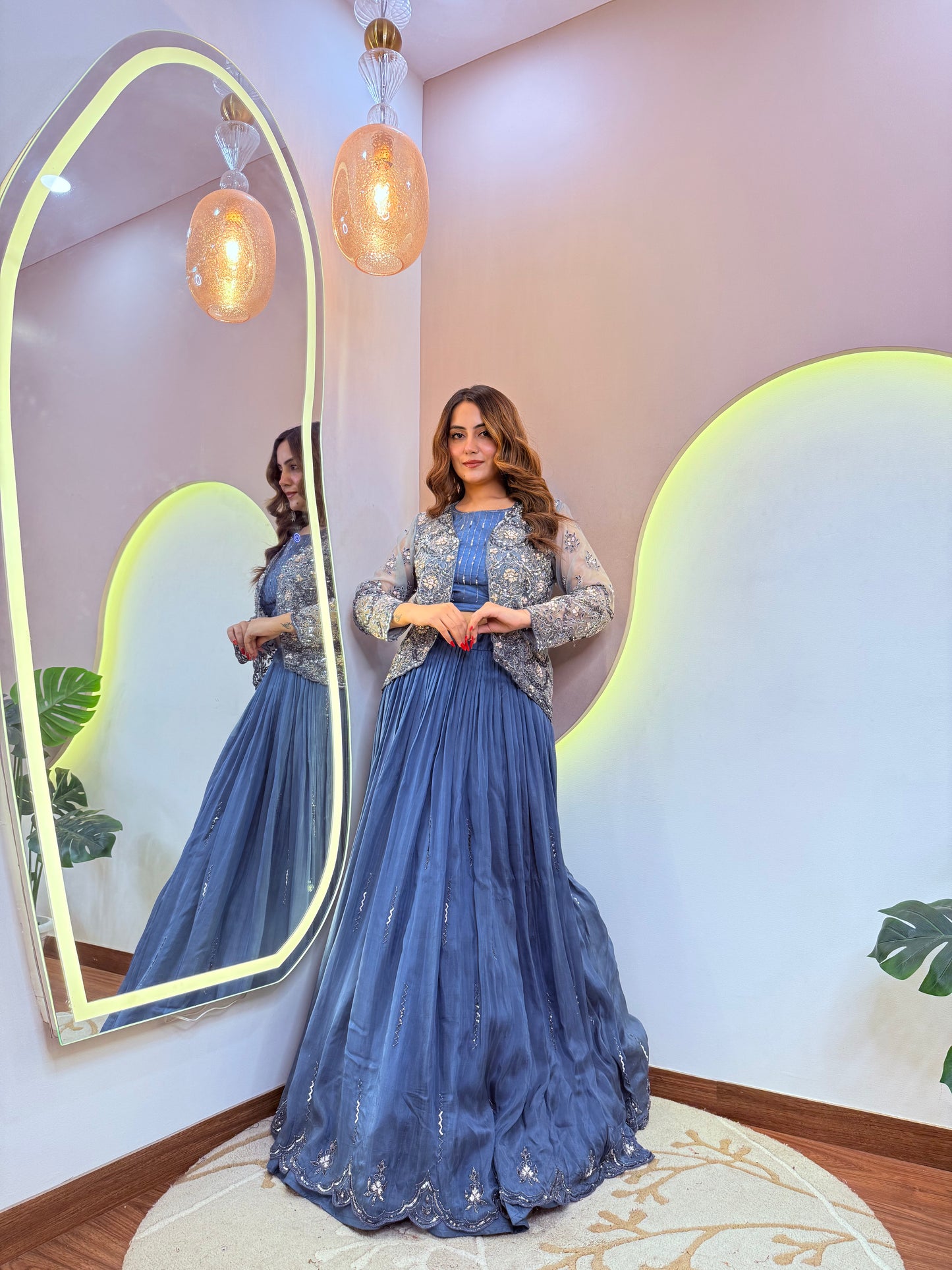 PARTY WEAR CROP TOP LEHNGA