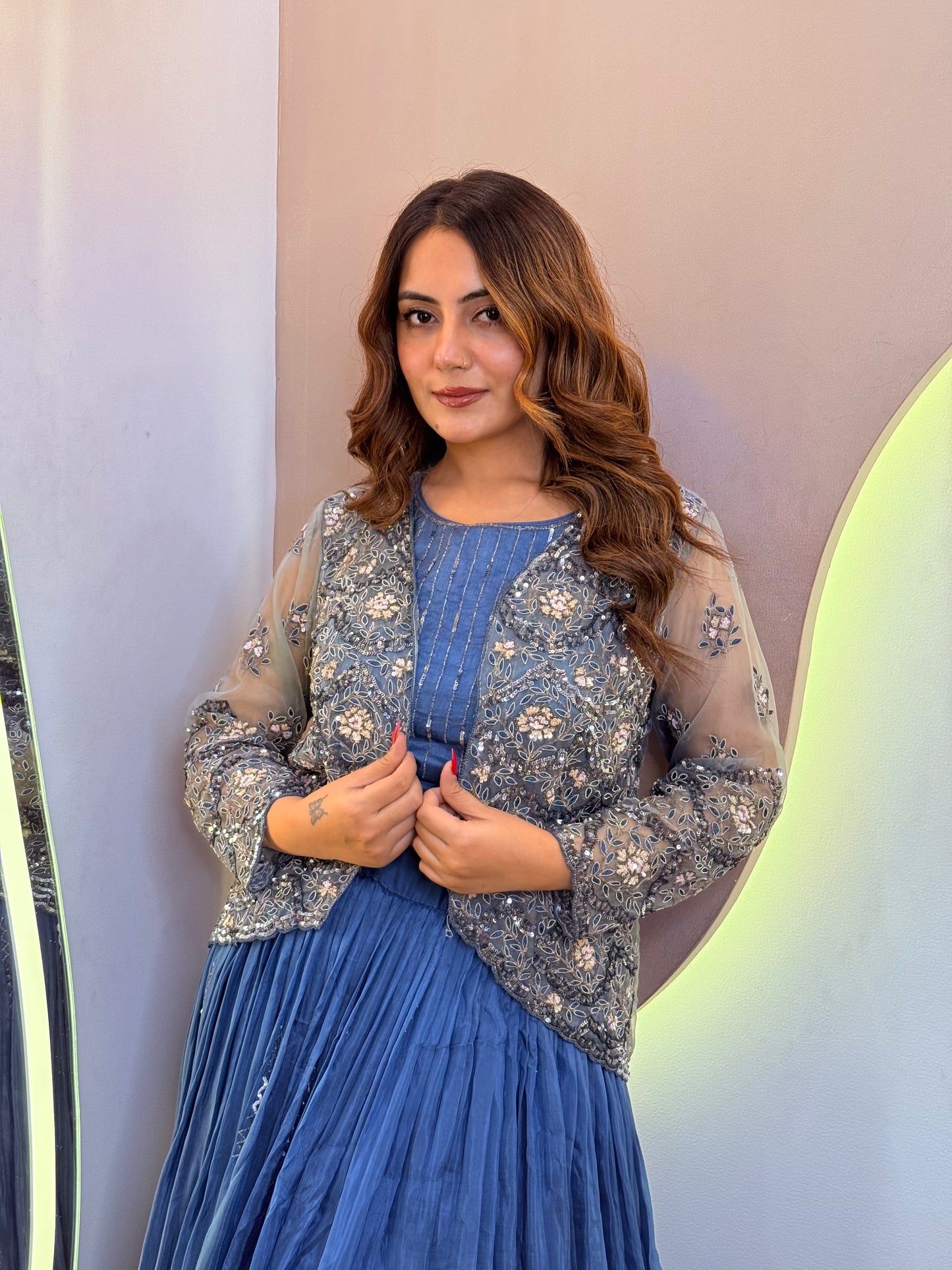 PARTY WEAR CROP TOP LEHNGA