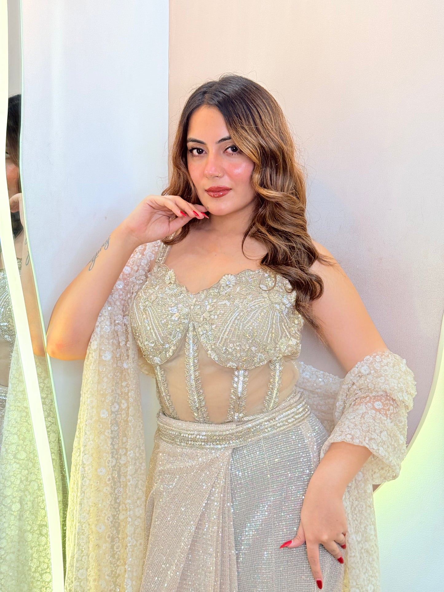 " FIRE" DRAPE SAREE