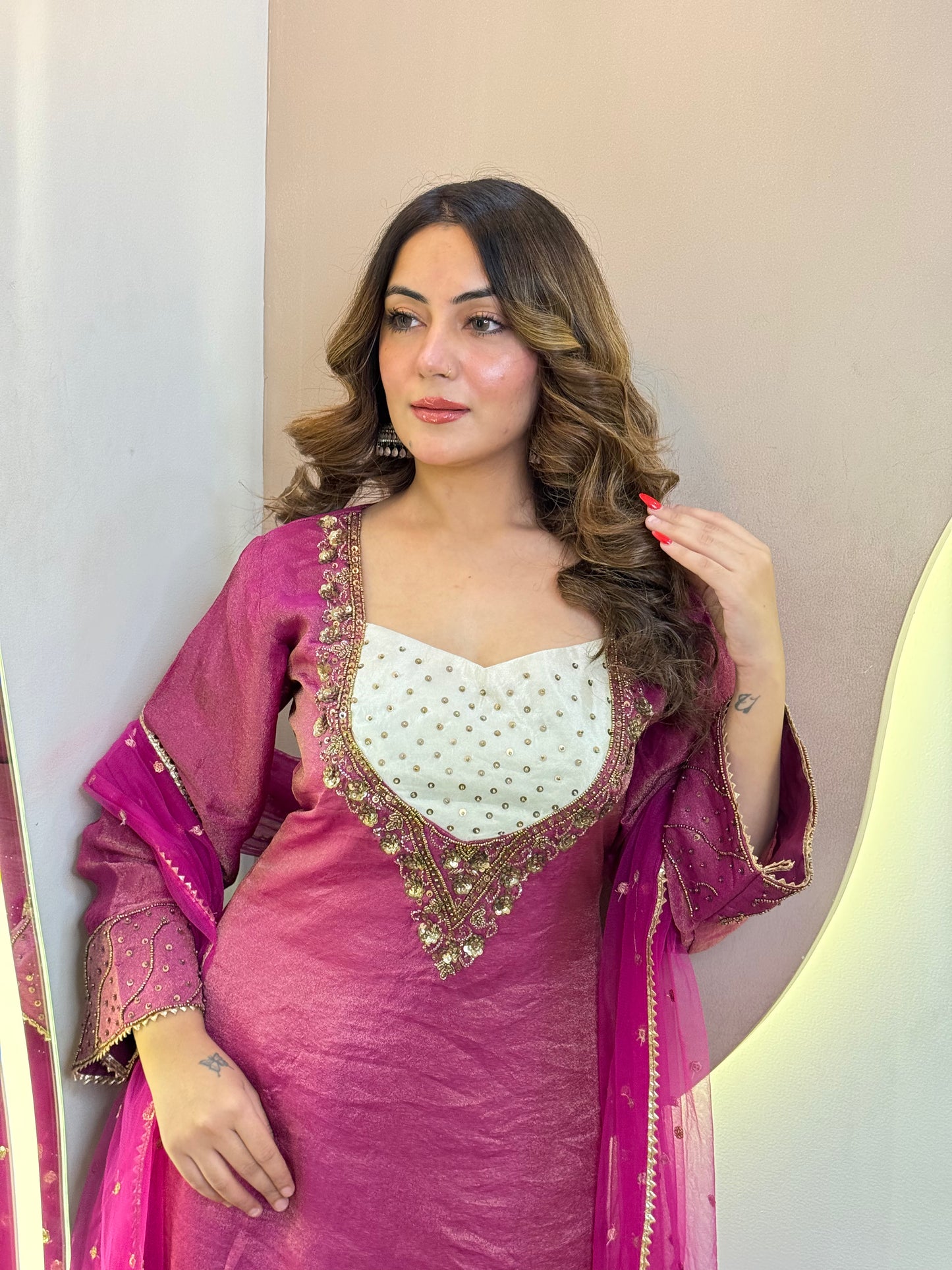 "TIA" SHARARA SUIT
