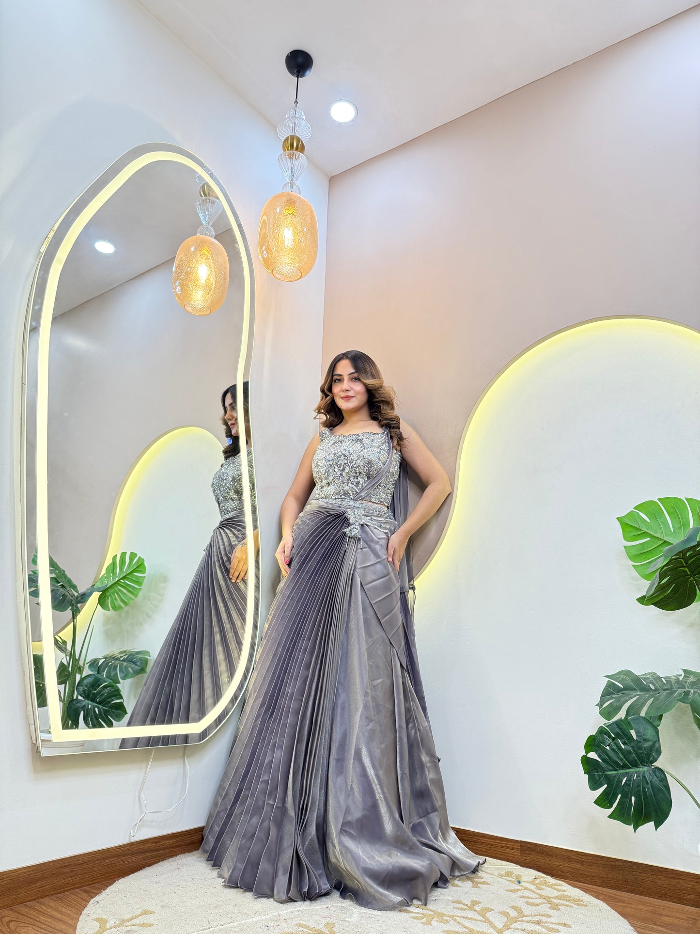 ZUBEDA OUTFIT CROP TOP SKIRT