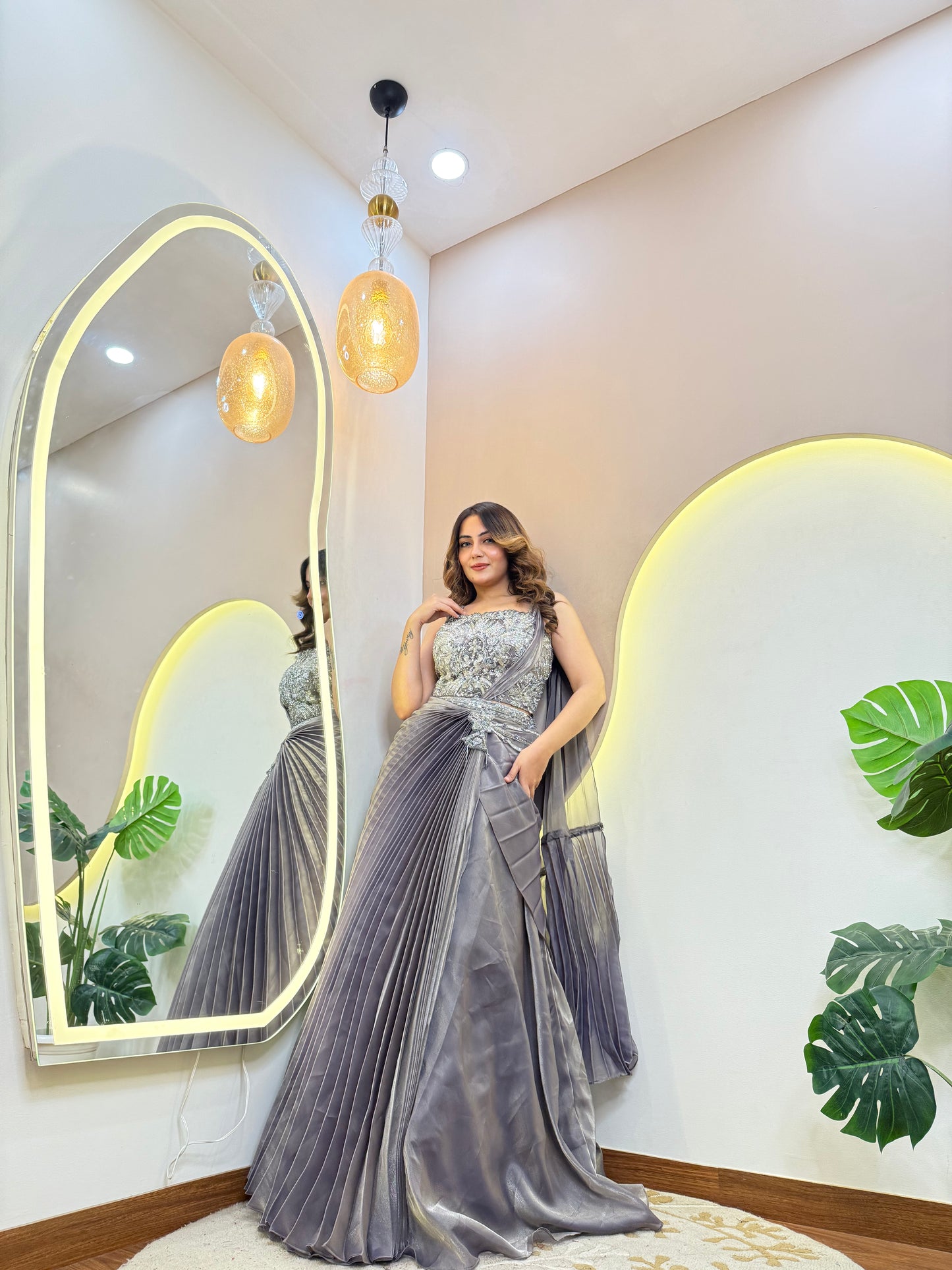 ZUBEDA OUTFIT CROP TOP SKIRT