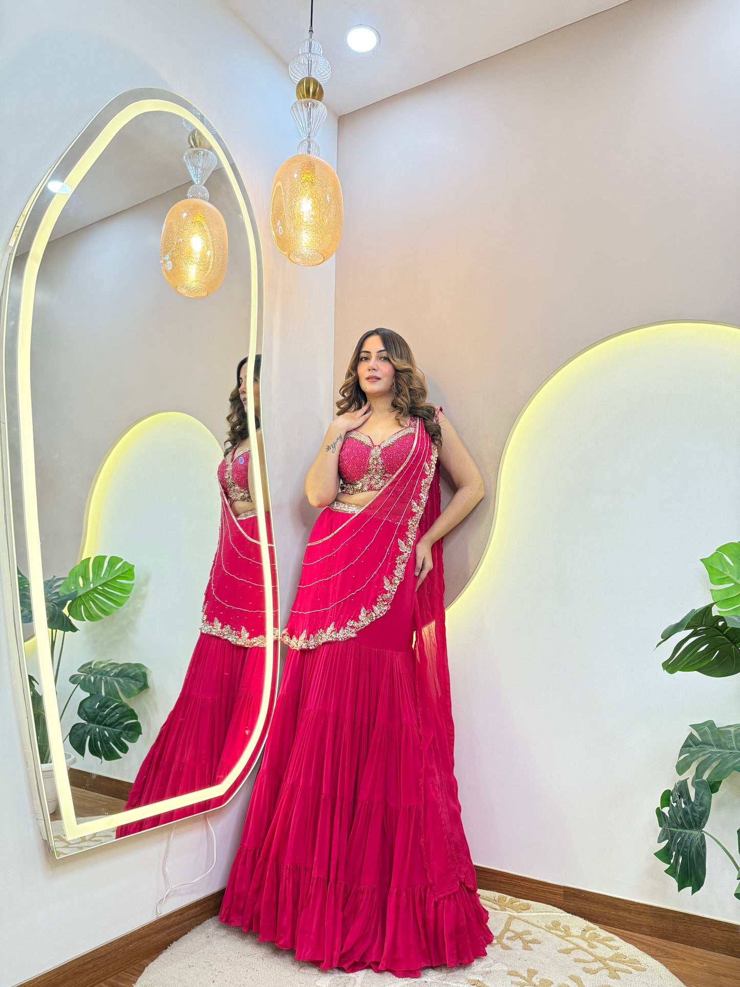PINK OUTFIT DRAPE SAREE