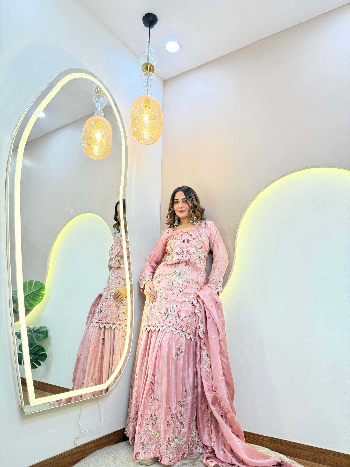PUNJABI STYLE OUTFIT CROP TOP SKIRT