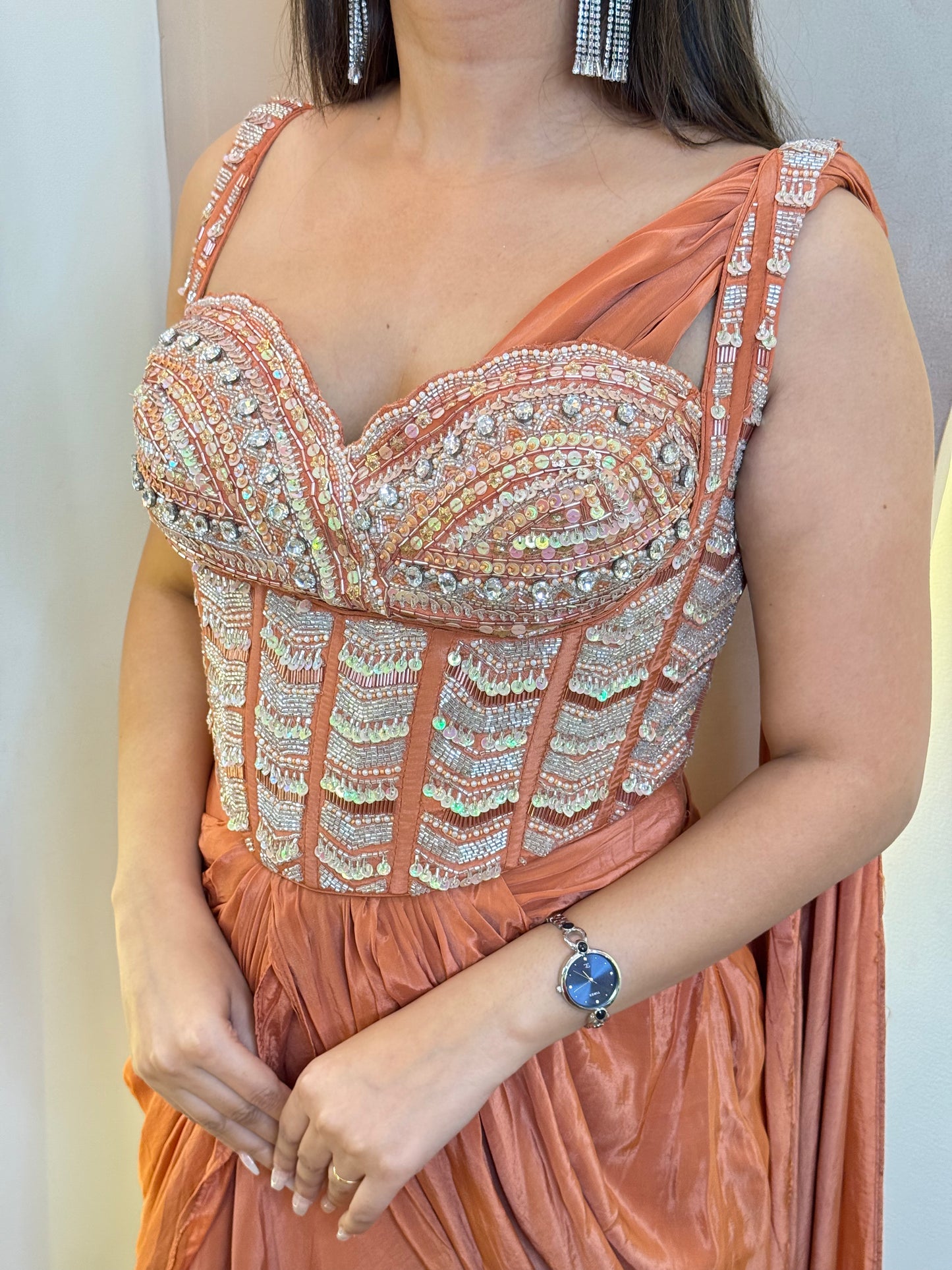 "NOURA " DRAPE SAREE