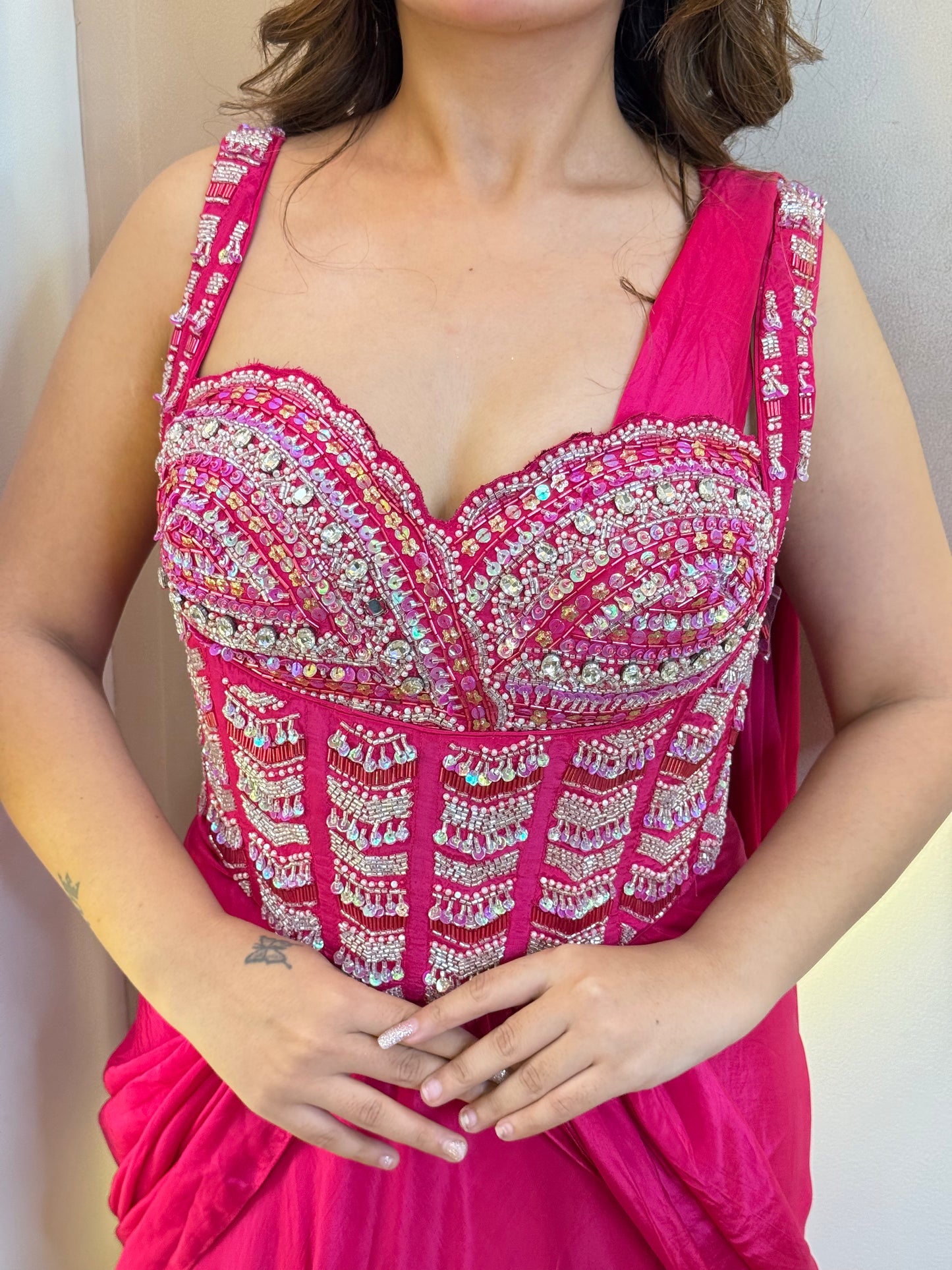 "NOURA " DRAPE SAREE