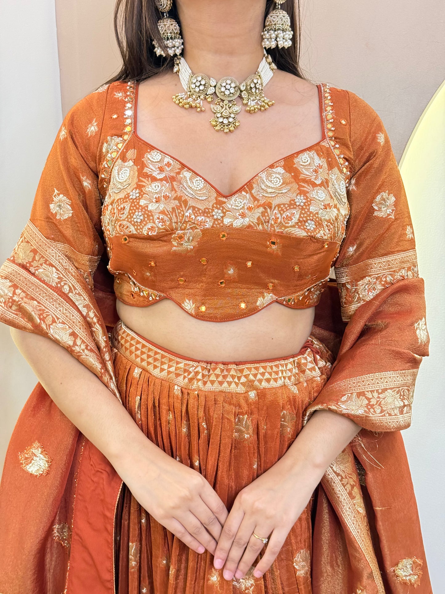 BANARASI OUTFIT CROP TOP SKIRT