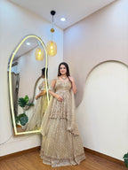 E519 INDO WESTERN PEPLUM LEHENGA