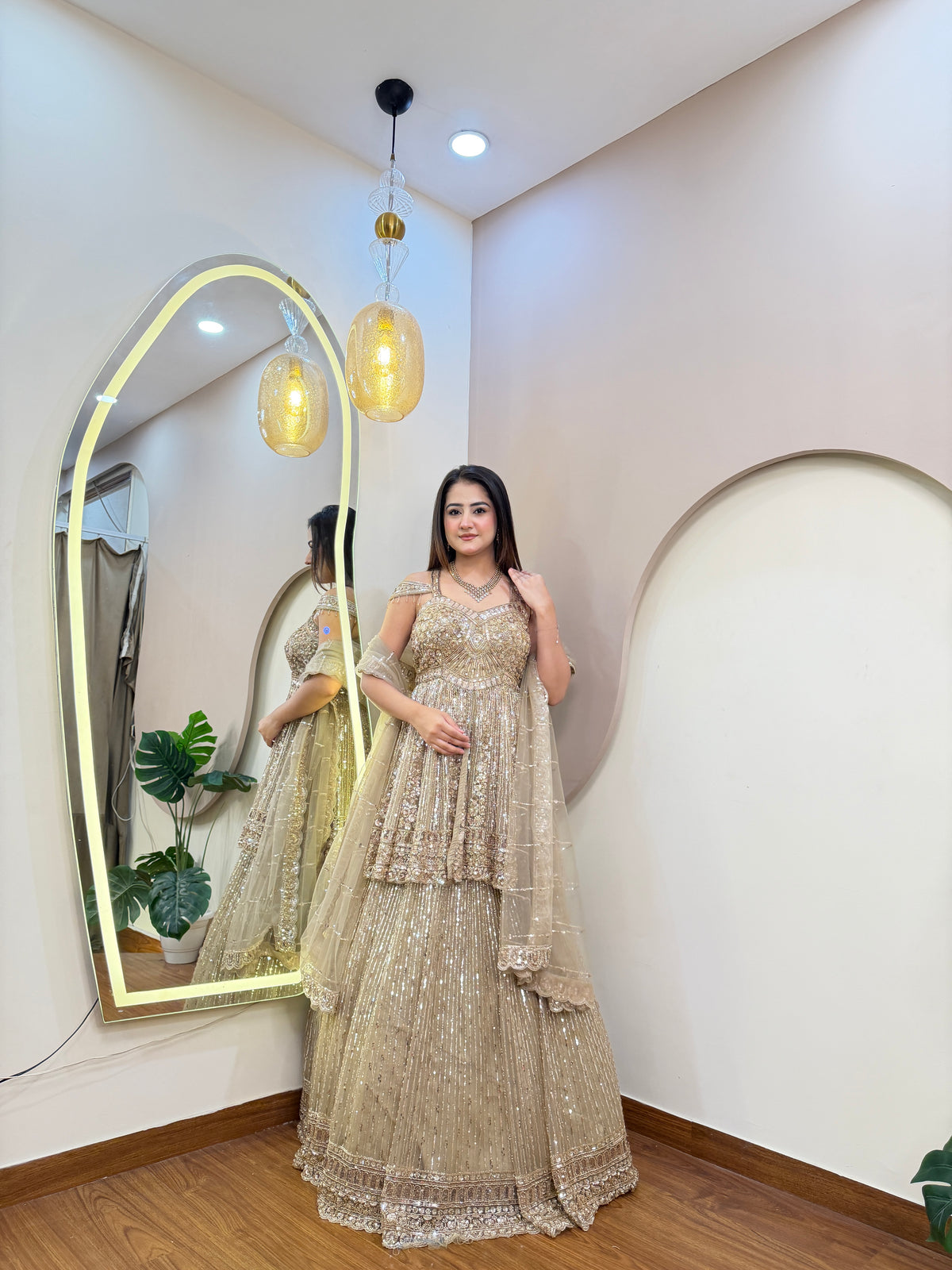 E519 INDO WESTERN PEPLUM LEHENGA