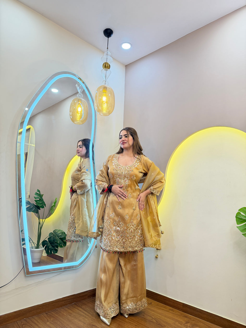 E689 3PC SHARARA SUIT