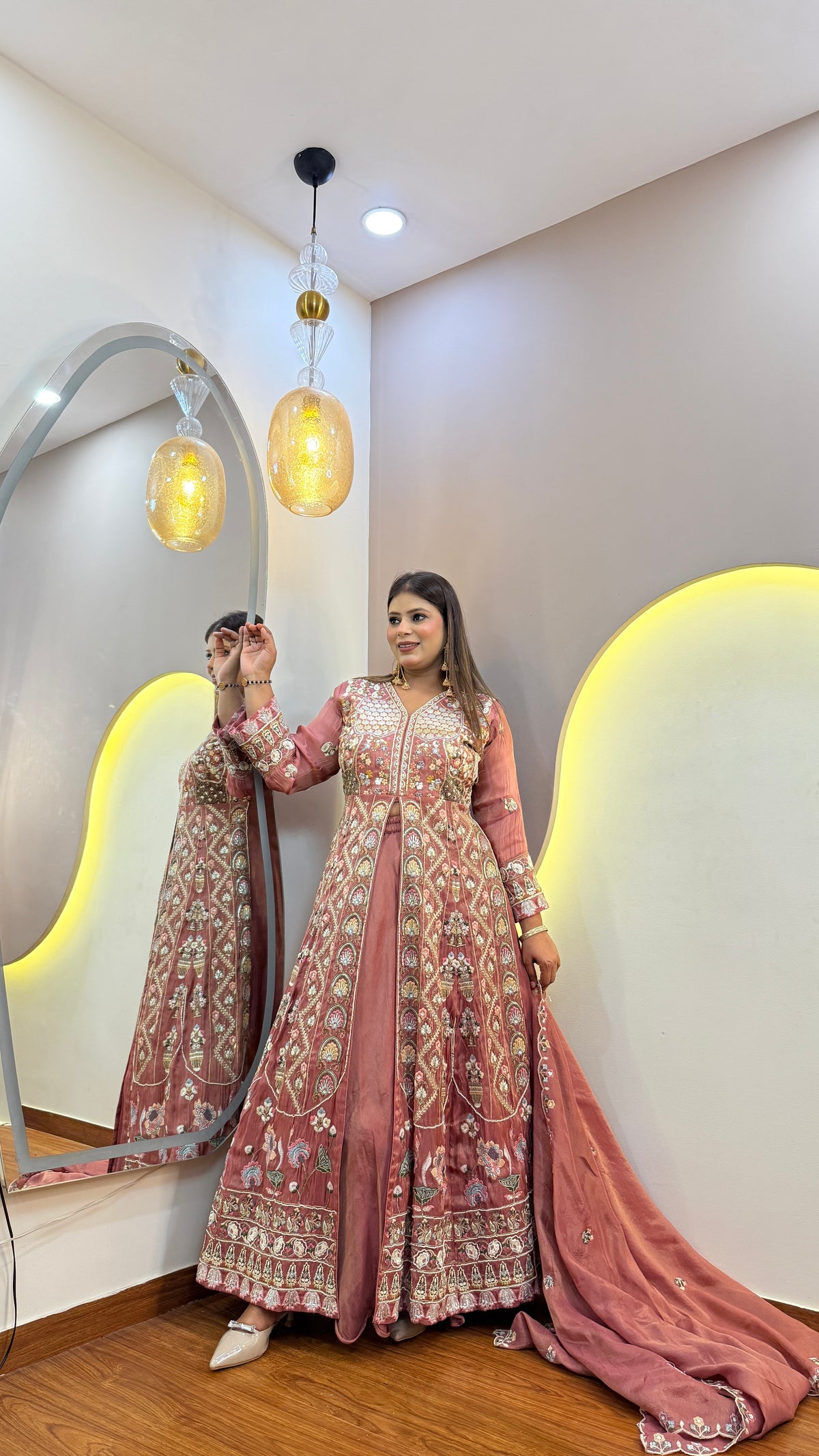 F72 ANARKALI WITH SKIRT SET