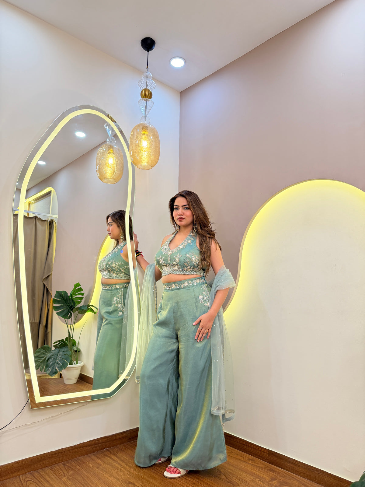 E39 3PC CROP TOP PLAZO SET