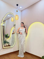 E574 INDO WESTERN DRAPE SAREE