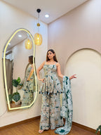 E503 3PC PEPLUM SHARARA SUIT