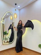 E378 INDO WESTERN DRAPE SAREE