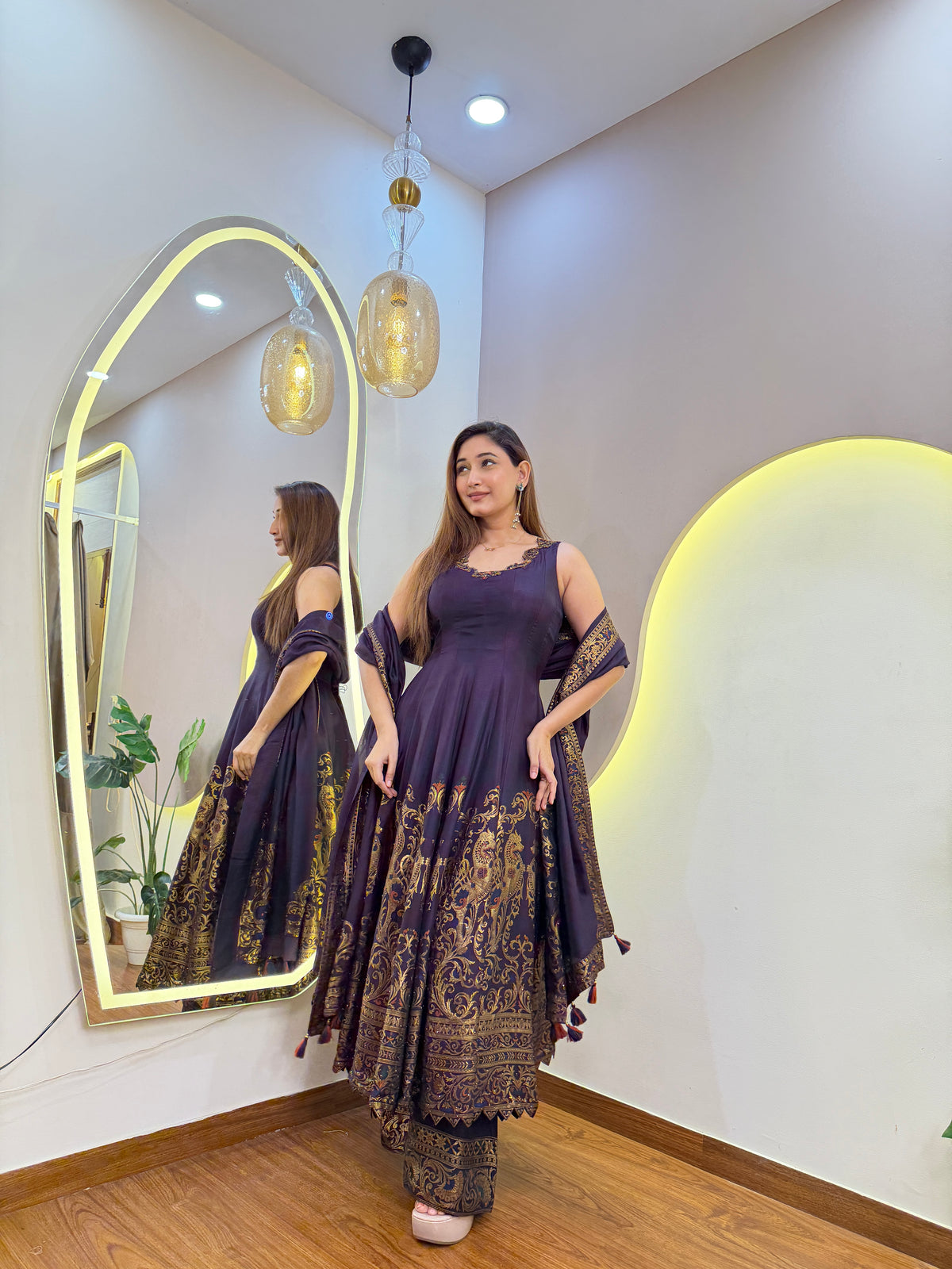 E878 3PC ANARKALI SUIT
