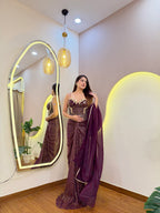 E361 INDO WESTERN DRAPE SAREE