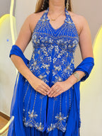 E781 3PC PEPLUM SHARARA SET