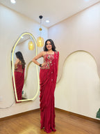 E212 INDO WESTARN DRAPE SAREE