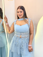 Sharara crop top with jacket