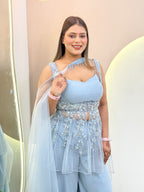 Sharara crop top with jacket