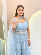 Sharara crop top with jacket