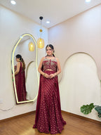 E420 INDO WESTERN CROP TOP LEHENGA