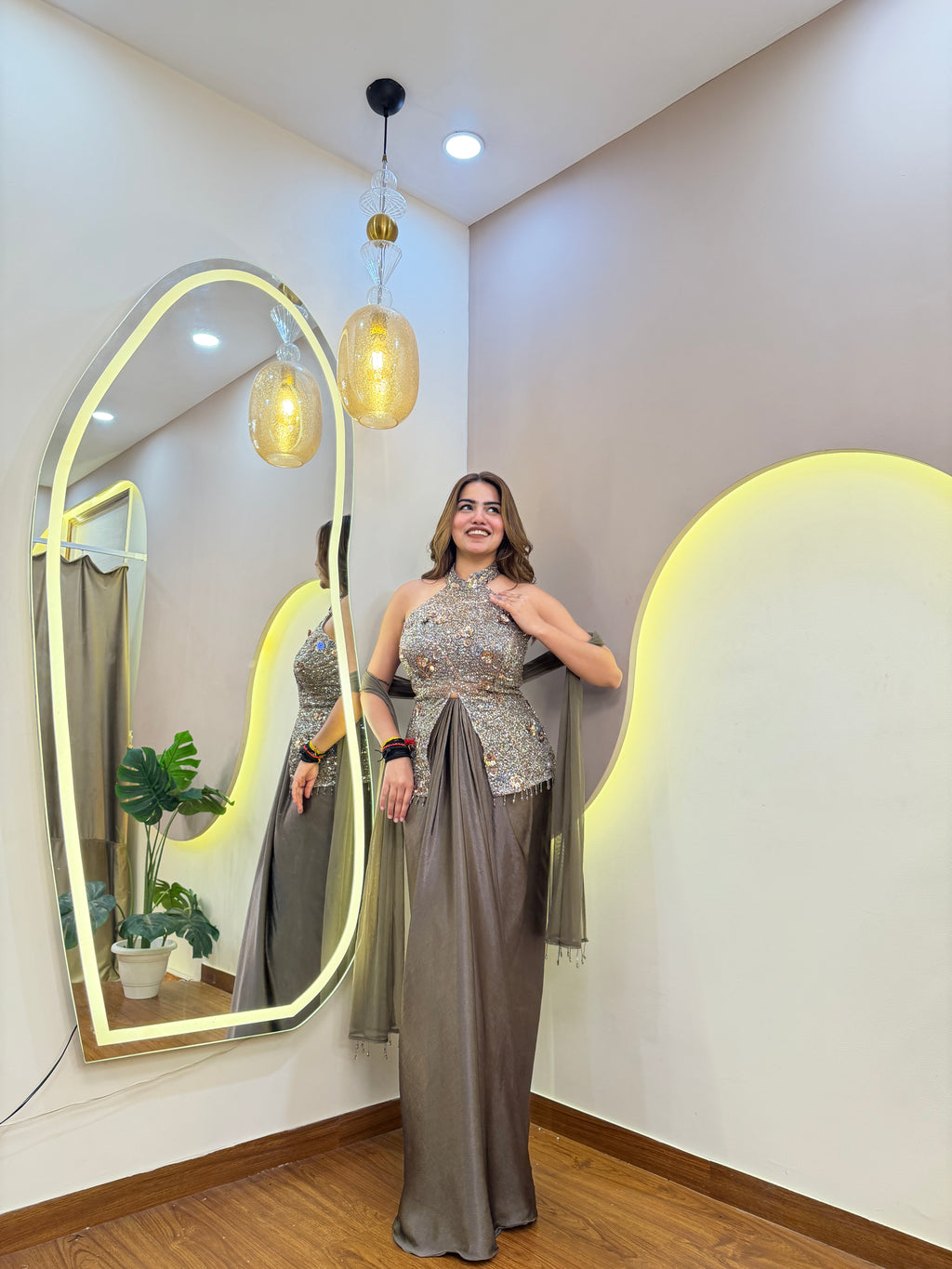 E587 INDO WESTERN DRAPED SKIRT