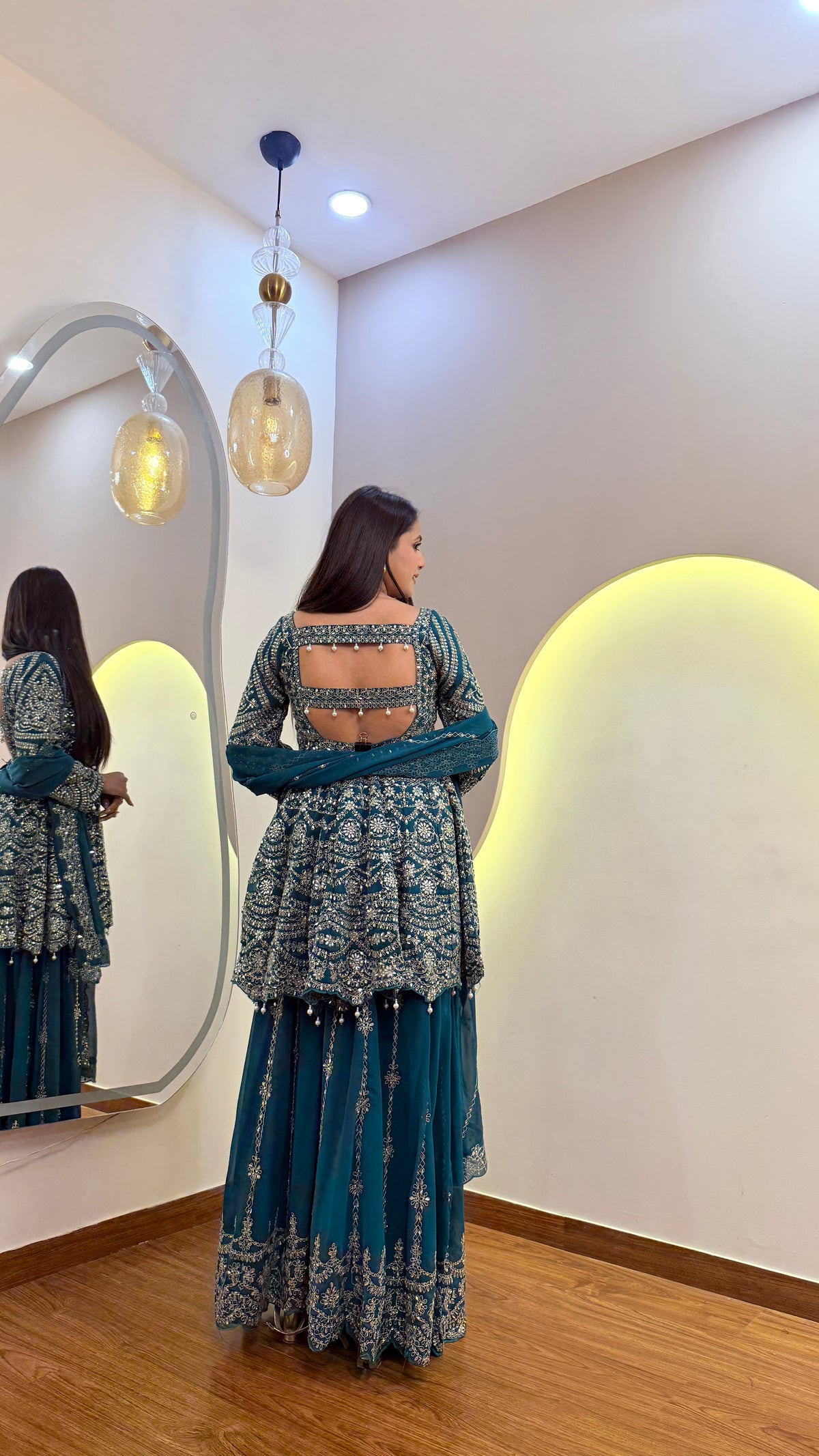 F15 PEPLUM 3PC SHARARA SET