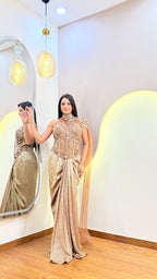 E687 DRAPE SKIRT WITH TOP SET