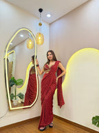 E571 INDO WESTERN DRAPE SAREE