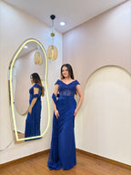 E206 INDO WESTERN DRAPE SAREE
