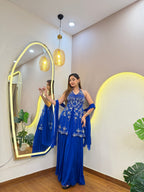 E781 3PC PEPLUM SHARARA SET