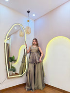 E584 PEPLUM SHARARA SET