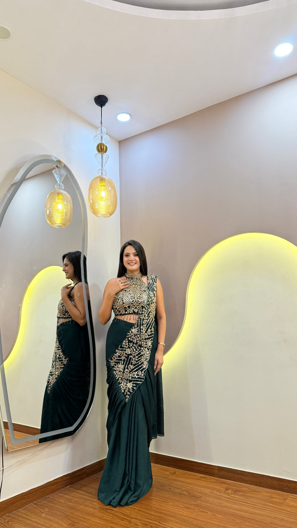 F23 INDO WESTERN DRAPE SAREE