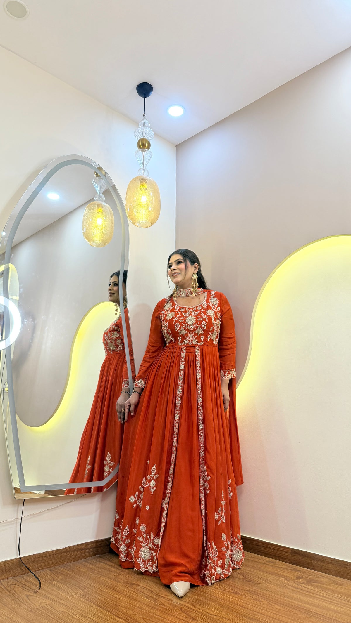 E936 SHERWANI STYLE ANARKALI WITH SKIRT