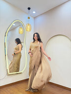E111 INDO WESTERN DRAPE SAREE