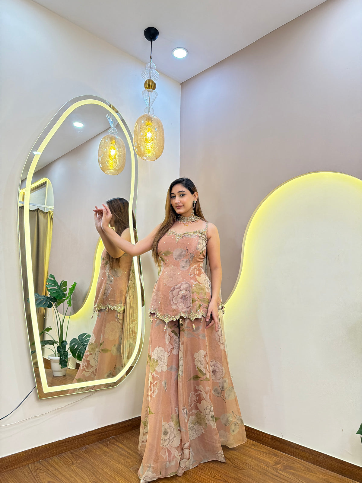 E917 PEPLUM 3PC SHARARA SET