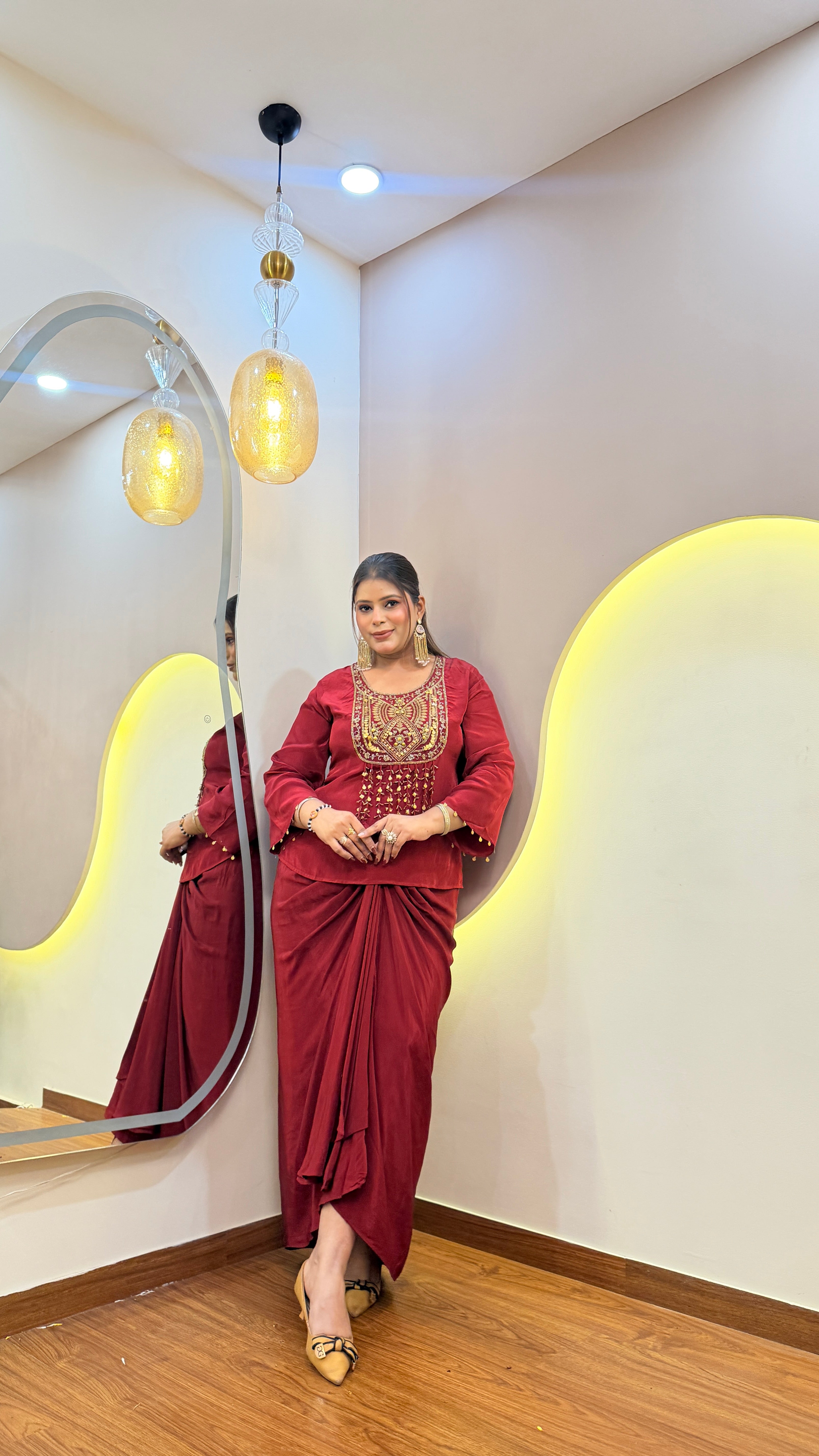 E543 DHOTI STYLE COORD SET