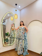 E503 3PC PEPLUM SHARARA SUIT