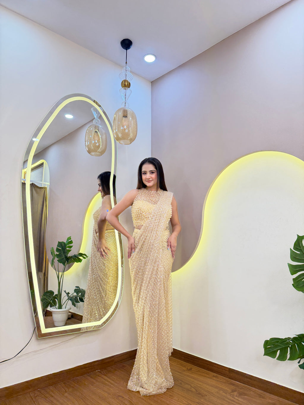 E609 AARFA REGAL DRAPE SAREE
