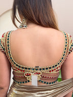 E455 INDO WESTERN DRAPE SAREE