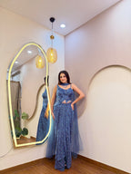 E482 INDO WESTERN CROP TOP SKIRT