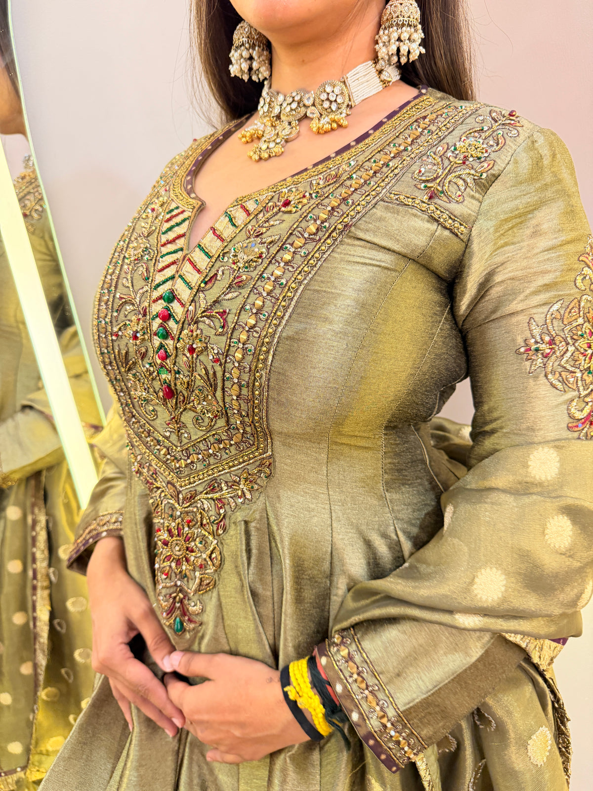 E701 PEPLUM SHARARA SUIT