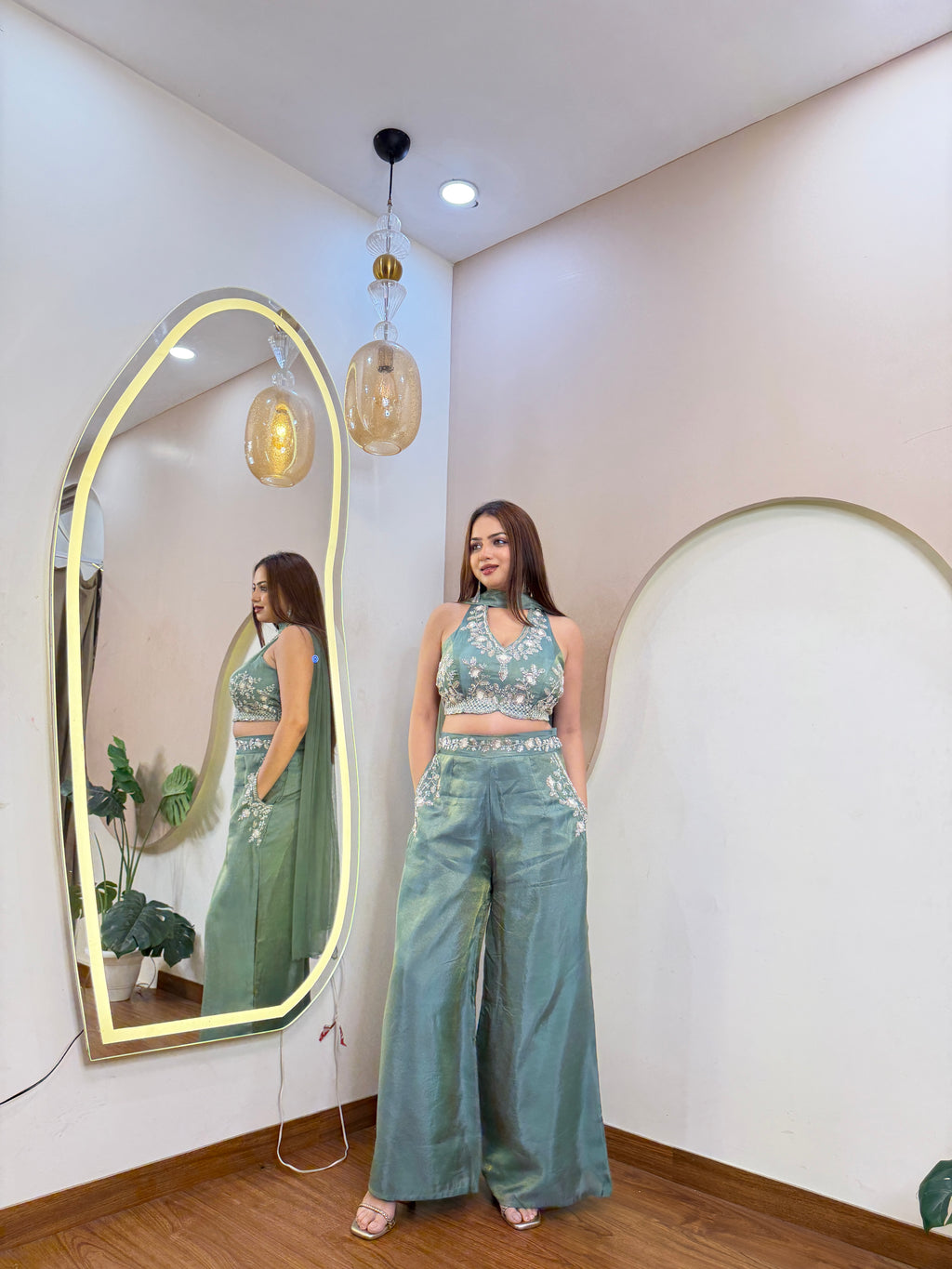 E39 3PC CROP TOP PLAZO SET