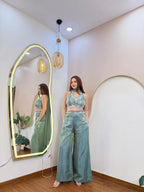 E39 3PC CROP TOP PLAZO SET