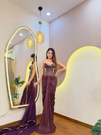 E361 INDO WESTERN DRAPE SAREE